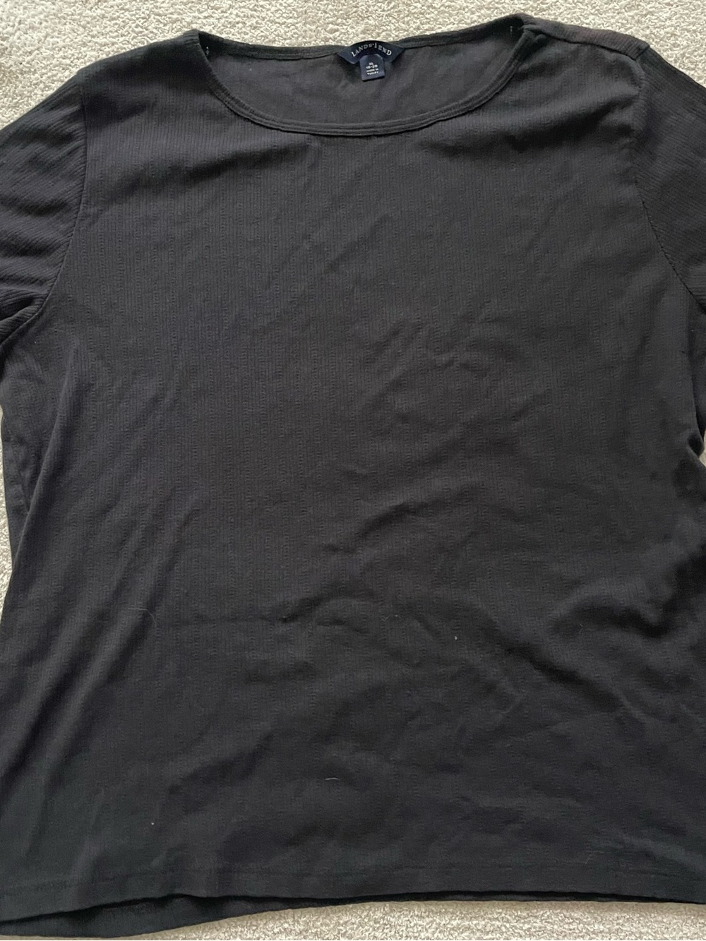 Lands' End Black Short Sleeve Tee
